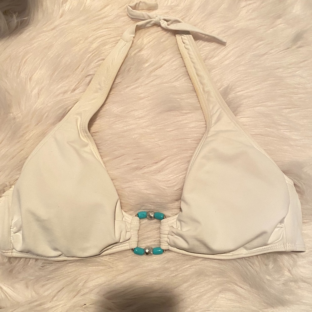 white bathing suit top